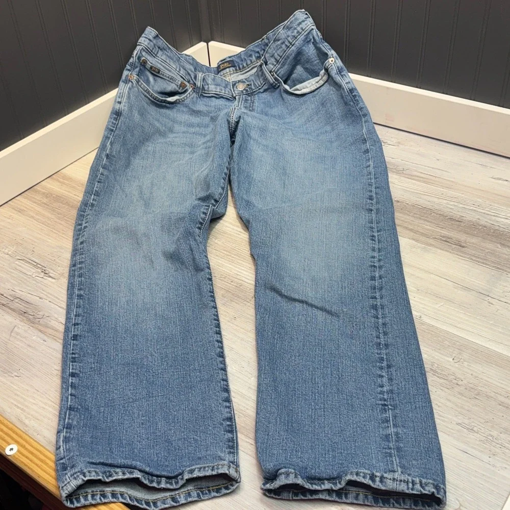 Polo Ralph Lauren Jeans Mens 38x32 Hampton Relaxed Straight Blue Denim Zip Pants